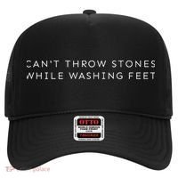 Christian Minimalist CanT Throw Stones While Washing Feet Hat thumb 0