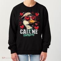 Call Me Duck Hunting Lover ValentineS Day Gift Women's Sweatshirt thumb 0