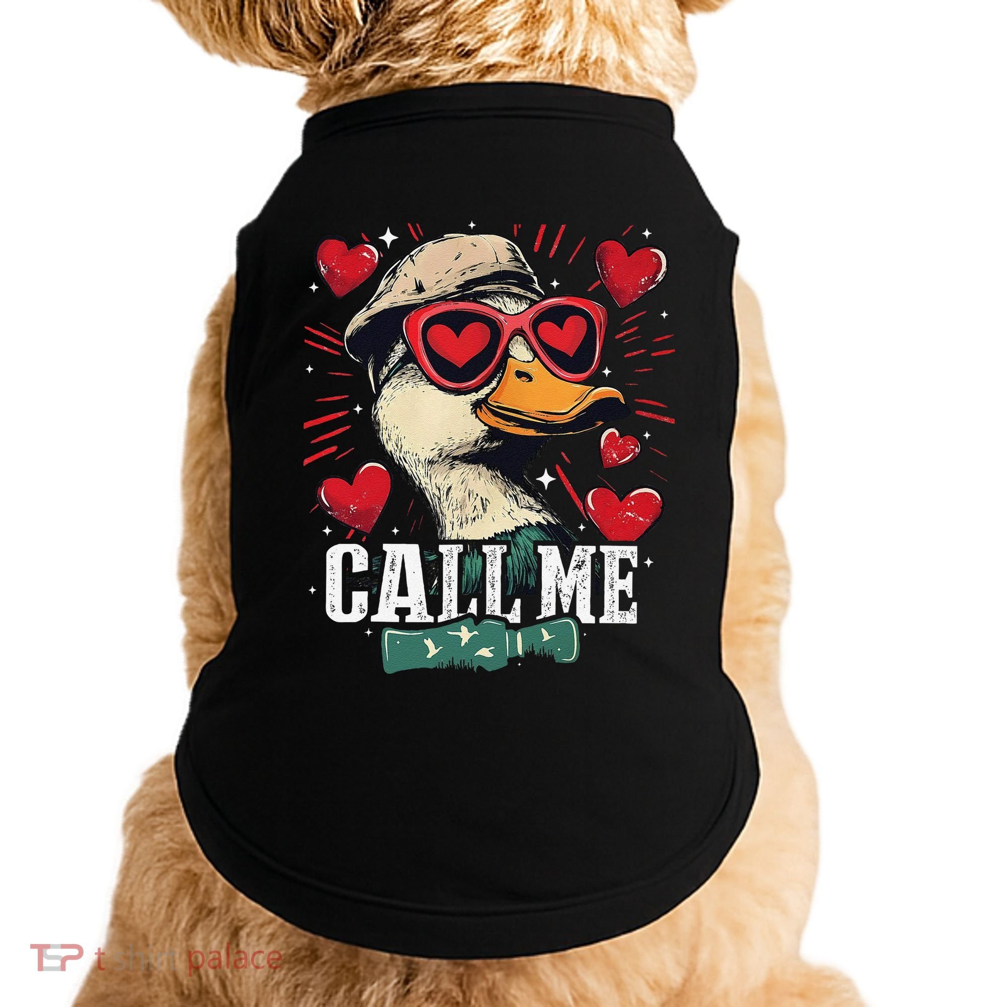 Call Me Duck Hunting Lover ValentineS Day Gift Doggie Tank