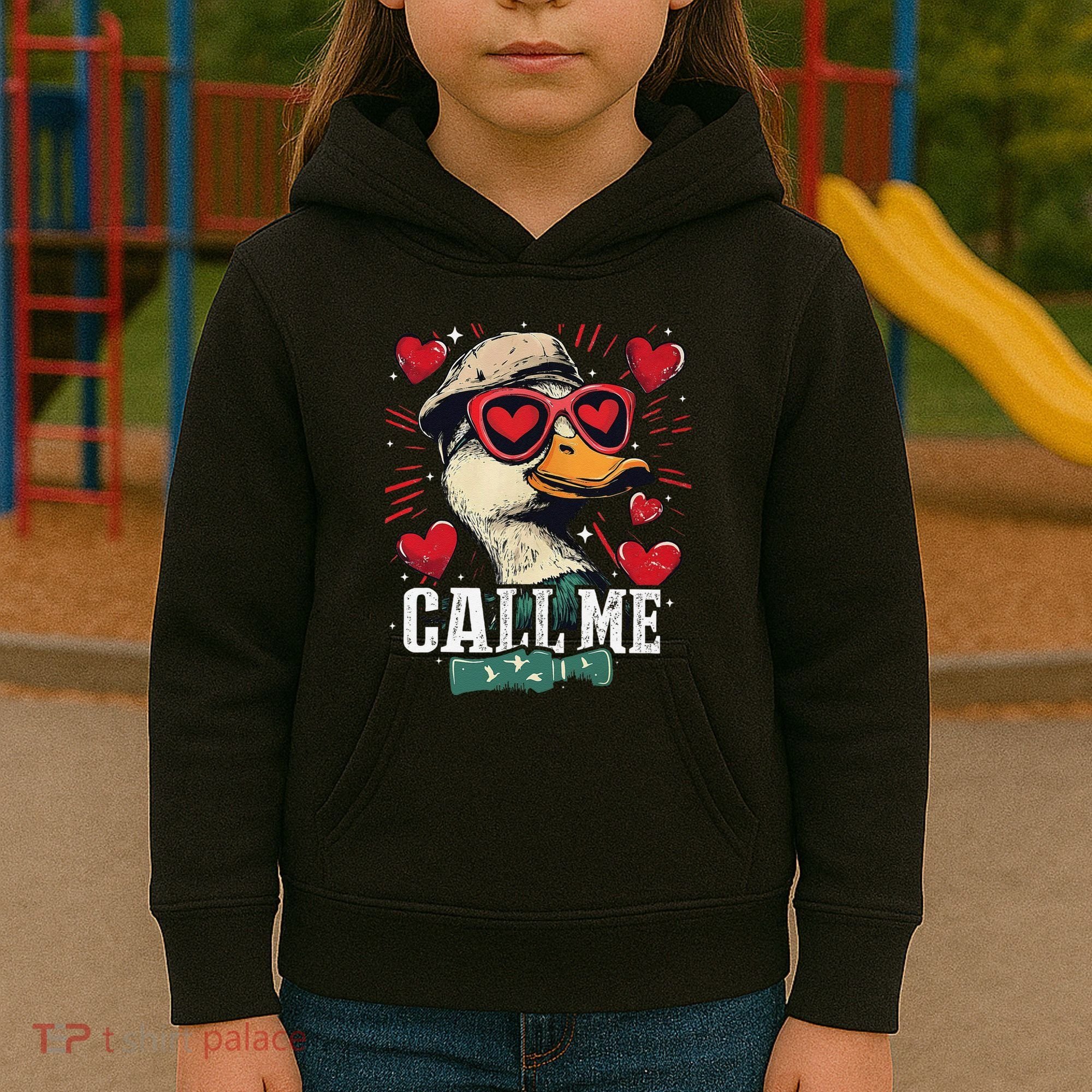 Call Me Duck Hunting Lover ValentineS Day Gift Kids Hoodie