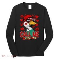 Call Me Duck Hunting Valentines Day Mallard Duck Gift Long Sleeve Shirt thumb 0