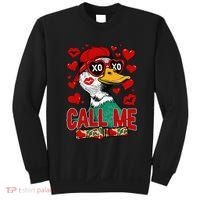 Call Me Duck Hunting Valentines Day Mallard Duck Gift Sweatshirt thumb 0