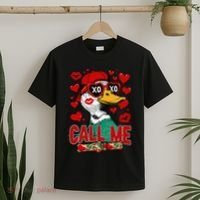 Call Me Duck Hunting Valentines Day Mallard Duck Gift T-Shirt thumb 2