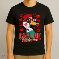 Call Me Duck Hunting Valentines Day Mallard Duck Gift T-Shirt thumb 3