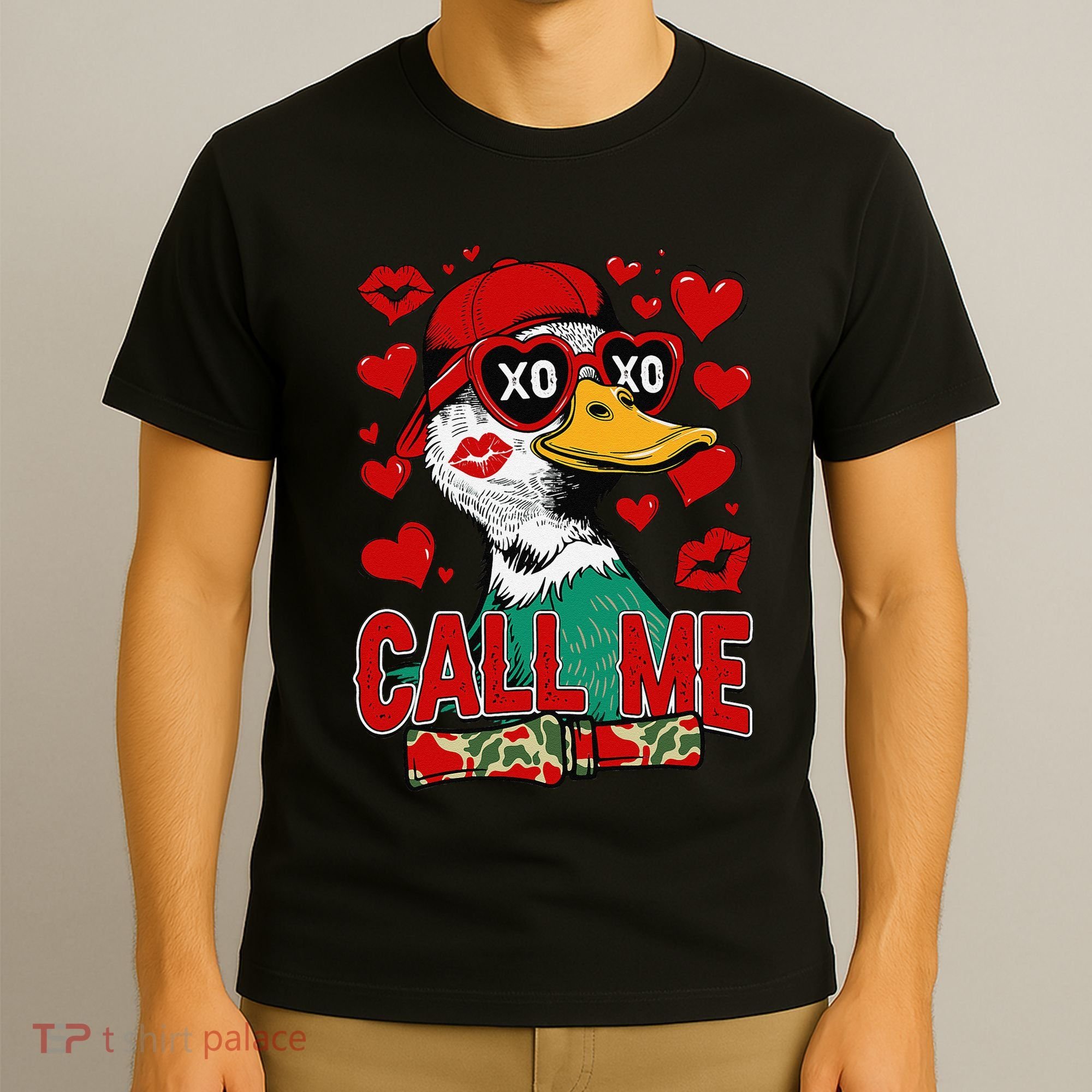 Call Me Duck Hunting Valentines Day Mallard Duck Gift T-Shirt