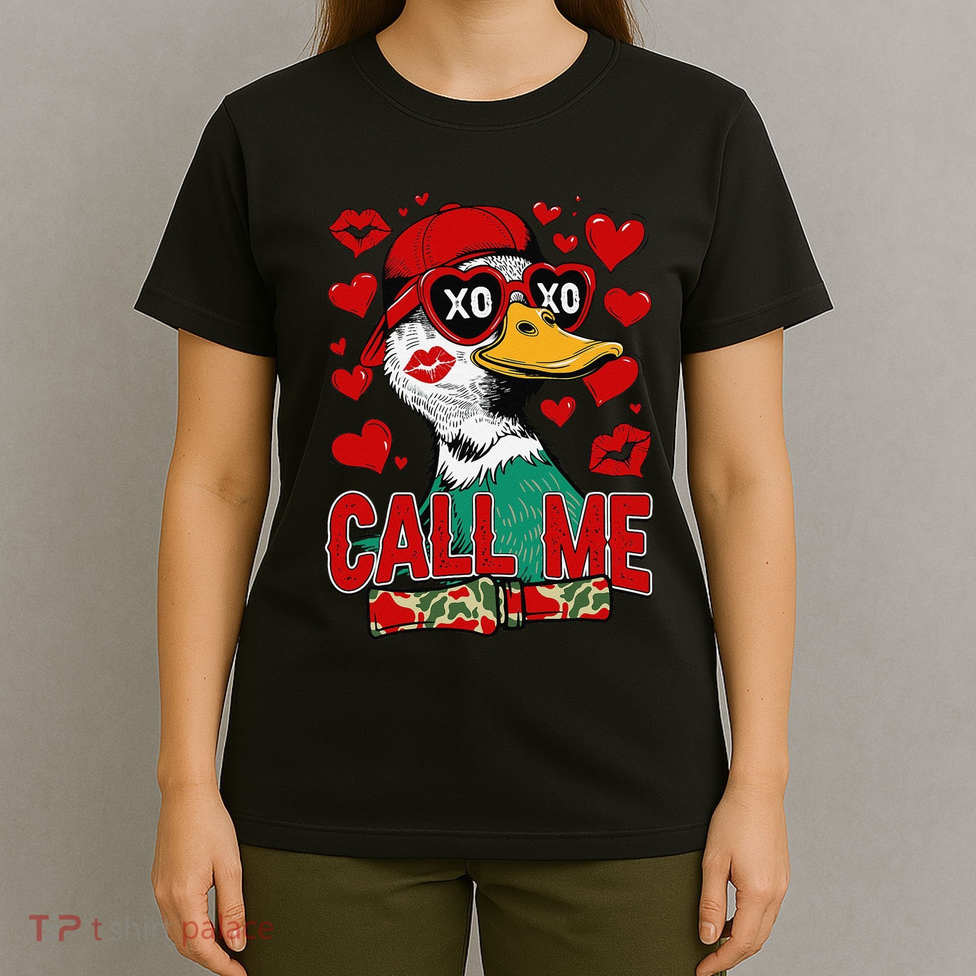 Call Me Duck Hunting Valentines Day Mallard Duck Gift T-Shirt