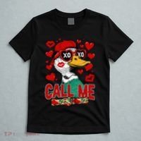 Call Me Duck Hunting Valentines Day Mallard Duck Gift T-Shirt thumb 5