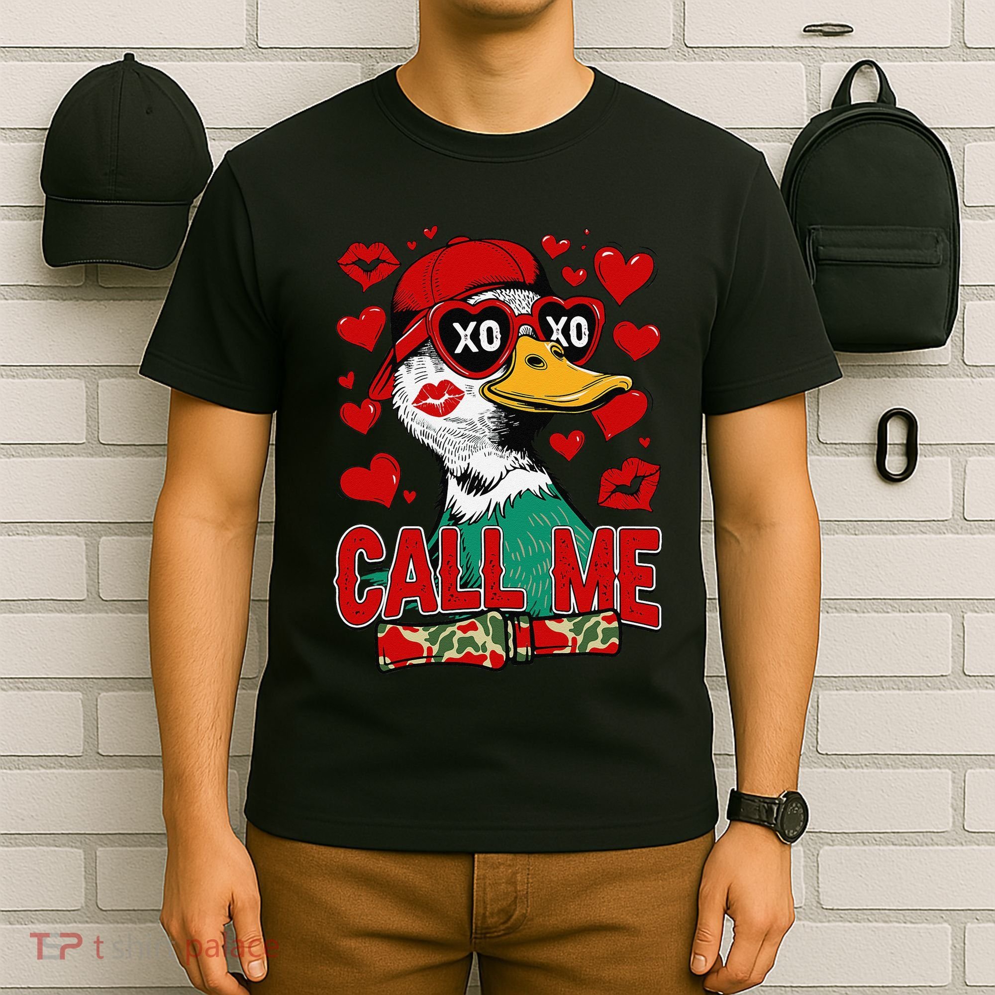 Call Me Duck Hunting Valentines Day Mallard Duck Gift T-Shirt