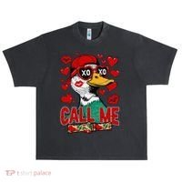 Call Me Duck Hunting Valentines Day Mallard Duck Gift Urban Oversized Heavyweight T-Shirt thumb 0