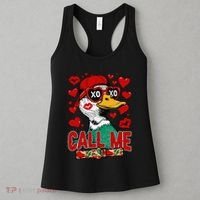 Call Me Duck Hunting Valentines Day Mallard Duck Gift Women's Tank Top thumb 3
