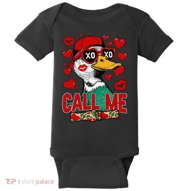 Call Me Duck Hunting Valentines Day Mallard Duck Gift Baby Bodysuit