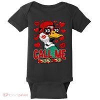 Call Me Duck Hunting Valentines Day Mallard Duck Gift Baby Bodysuit thumb 0