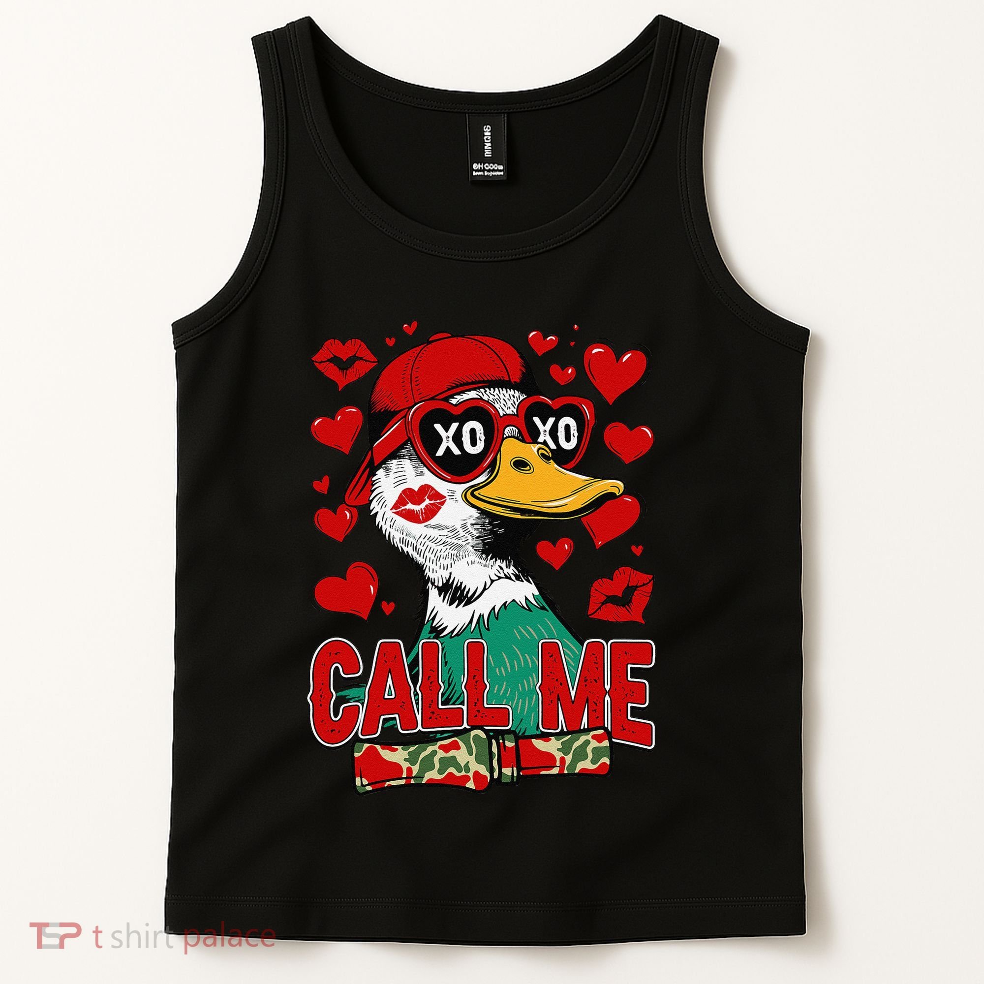Call Me Duck Hunting Valentines Day Mallard Duck Gift Tank Top