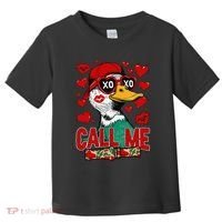 Call Me Duck Hunting Valentines Day Mallard Duck Gift Toddler T-Shirt thumb 0