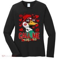 Call Me Duck Hunting Valentines Day Mallard Duck Gift Women's Long Sleeve Shirt thumb 0