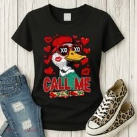 Call Me Duck Hunting Valentines Day Mallard Duck Gift Women's T-Shirt thumb 3