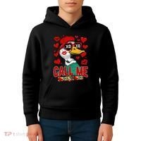 Call Me Duck Hunting Valentines Day Mallard Duck Gift Kids Hoodie thumb 4