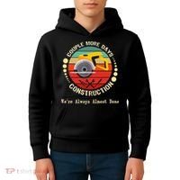 Couple More Days Construction We’re Always Almost Done Retro Kids Hoodie thumb 4