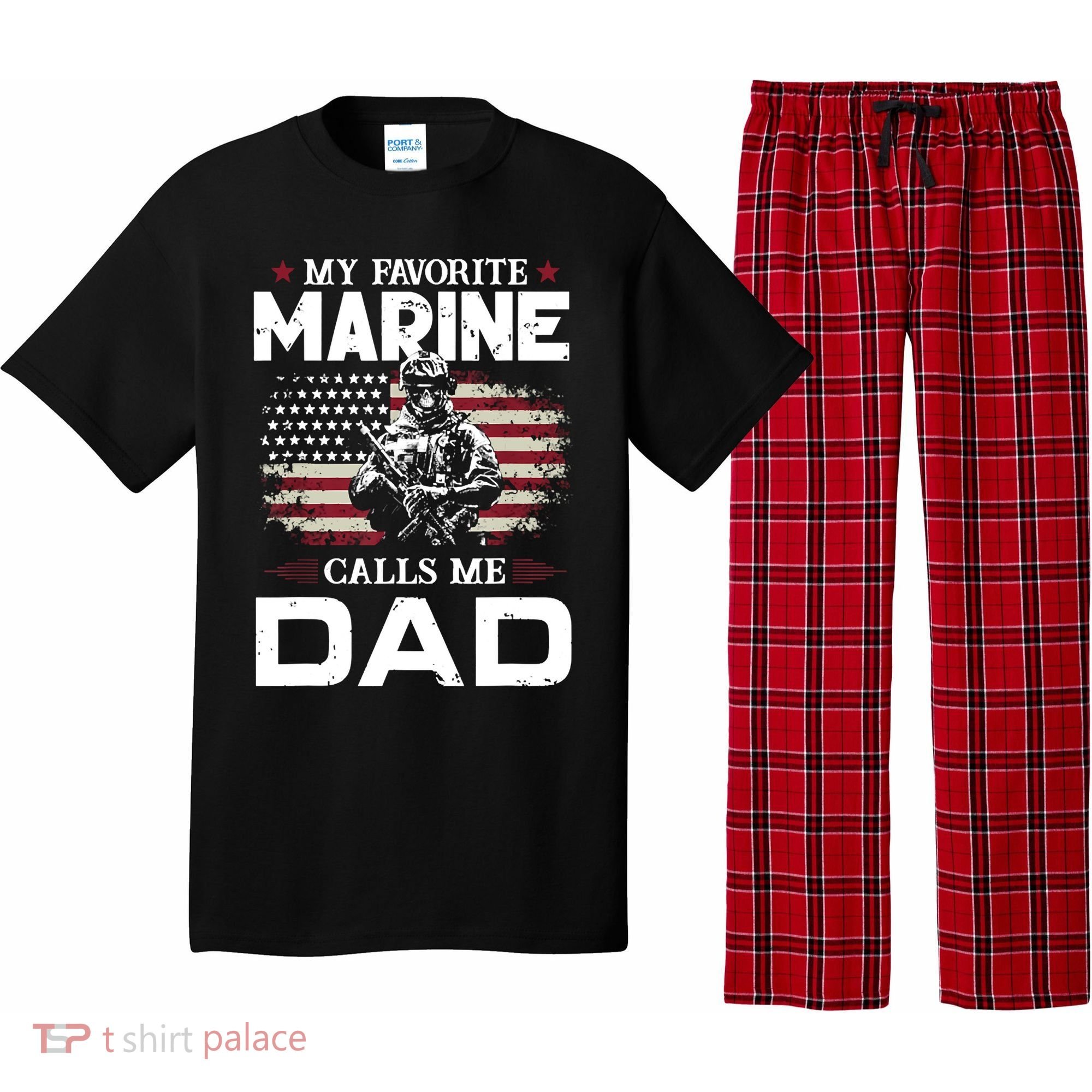 Call Me Dad My Favorite Marine Usa Flag Pajama Set