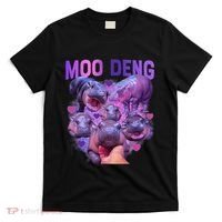 Cute Moo Deng Funny Baby Hippo Pygmy Hippopotamus T-Shirt thumb 0