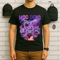 Cute Moo Deng Funny Baby Hippo Pygmy Hippopotamus T-Shirt thumb 6