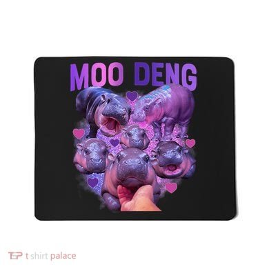 Cute Moo Deng Funny Baby Hippo Pygmy Hippopotamus Mousepad