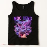 Cute Moo Deng Funny Baby Hippo Pygmy Hippopotamus Tank Top thumb 2