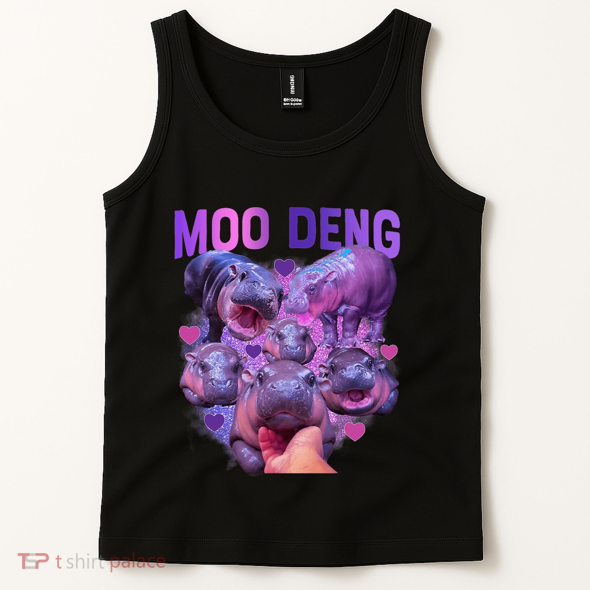 Cute Moo Deng Funny Baby Hippo Pygmy Hippopotamus Tank Top