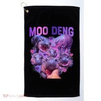 Cute Moo Deng Funny Baby Hippo Pygmy Hippopotamus Golf Towel thumb 0