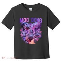 Cute Moo Deng Funny Baby Hippo Pygmy Hippopotamus Toddler T-Shirt thumb 0