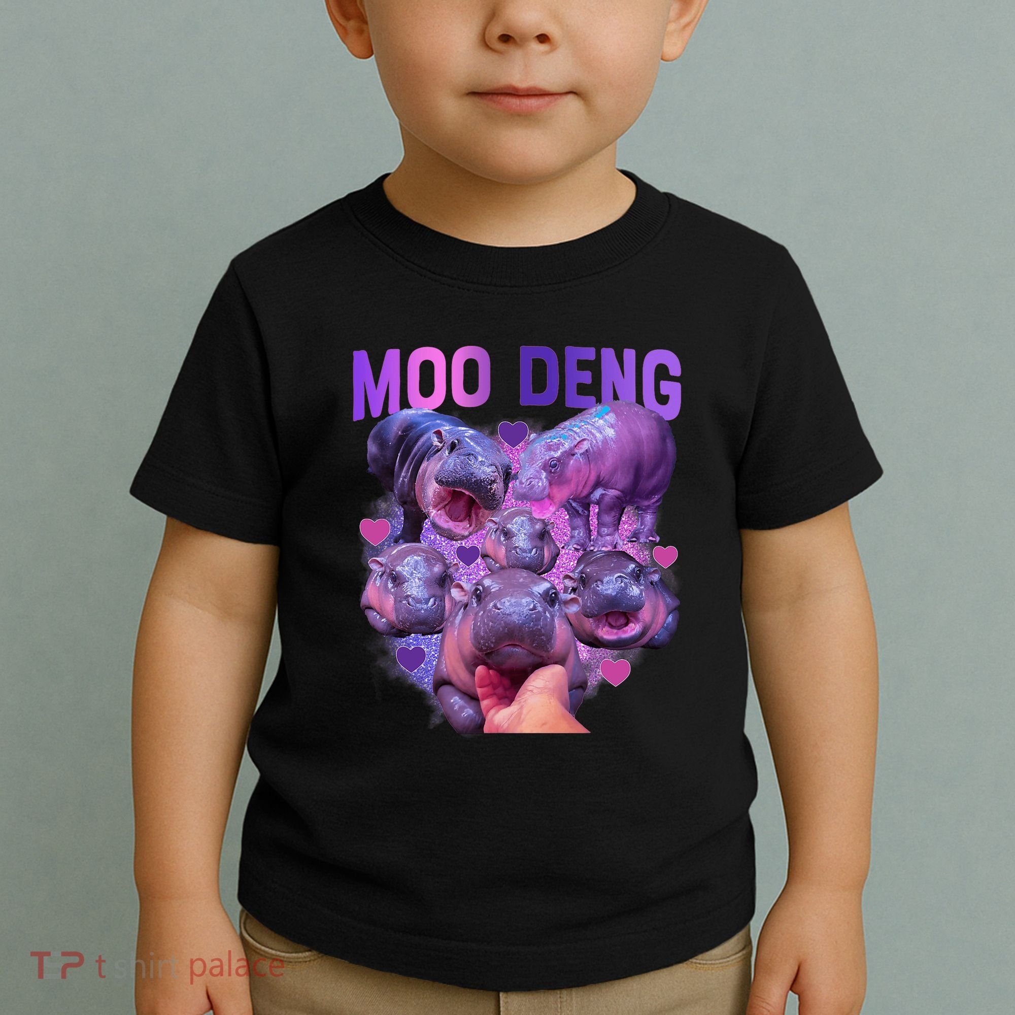 Cute Moo Deng Funny Baby Hippo Pygmy Hippopotamus Toddler T-Shirt
