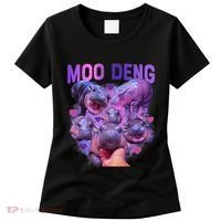 Cute Moo Deng Funny Baby Hippo Pygmy Hippopotamus Women's T-Shirt thumb 0