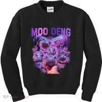 Cute Moo Deng Funny Baby Hippo Pygmy Hippopotamus Kids Sweatshirt thumb 0