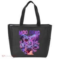 Cute Moo Deng Funny Baby Hippo Pygmy Hippopotamus Tote Bag thumb 0