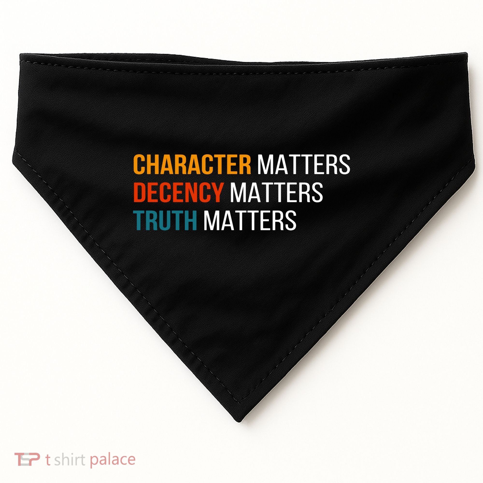 Character Matters Decency Matters Truth Matters America USA-Made Doggie Bandana