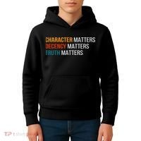 Character Matters Decency Matters Truth Matters America Kids Hoodie thumb 4