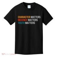 Character Matters Decency Matters Truth Matters America Kids T-Shirt thumb 0