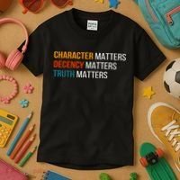 Character Matters Decency Matters Truth Matters America Kids T-Shirt thumb 3