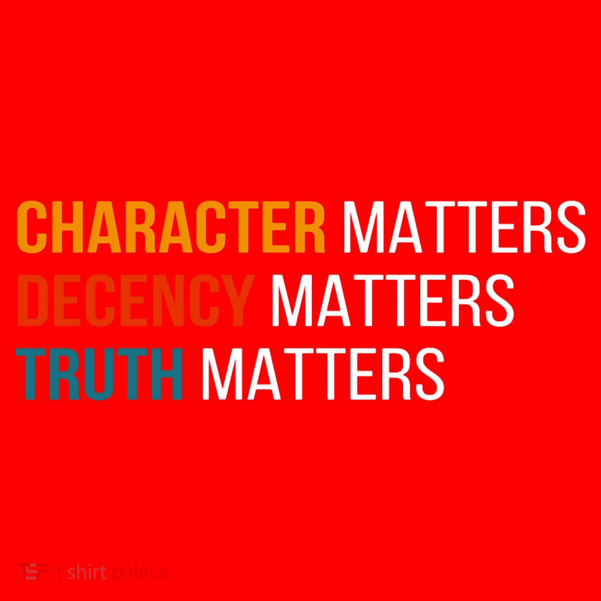 Character Matters Decency Matters Truth Matters America Santa Hat