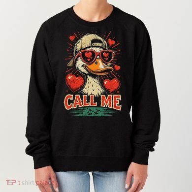 Call Me Duck Hunting ValentineS Day Mallard Duck Women's Sweatshirt
