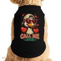 Call Me Duck Hunting ValentineS Day Mallard Duck Doggie Tank thumb 0