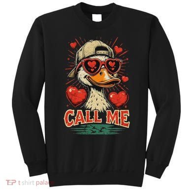 Call Me Duck Hunting ValentineS Day Mallard Duck Sweatshirt