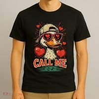 Call Me Duck Hunting ValentineS Day Mallard Duck T-Shirt thumb 3
