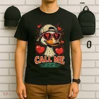 Call Me Duck Hunting ValentineS Day Mallard Duck T-Shirt thumb 6