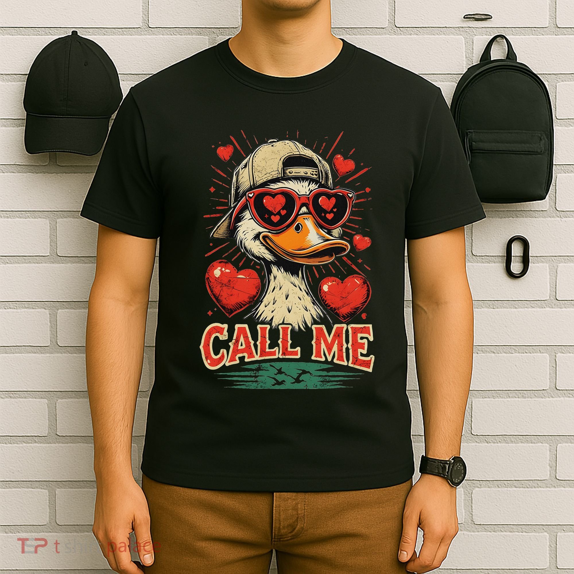 Call Me Duck Hunting ValentineS Day Mallard Duck T-Shirt