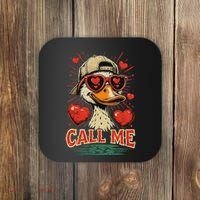 Call Me Duck Hunting ValentineS Day Mallard Duck Coaster thumb 0