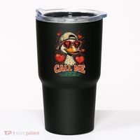 Call Me Duck Hunting ValentineS Day Mallard Duck Tumbler thumb 0