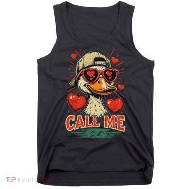 Call Me Duck Hunting ValentineS Day Mallard Duck Tank Top