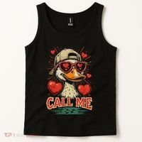 Call Me Duck Hunting ValentineS Day Mallard Duck Tank Top thumb 2