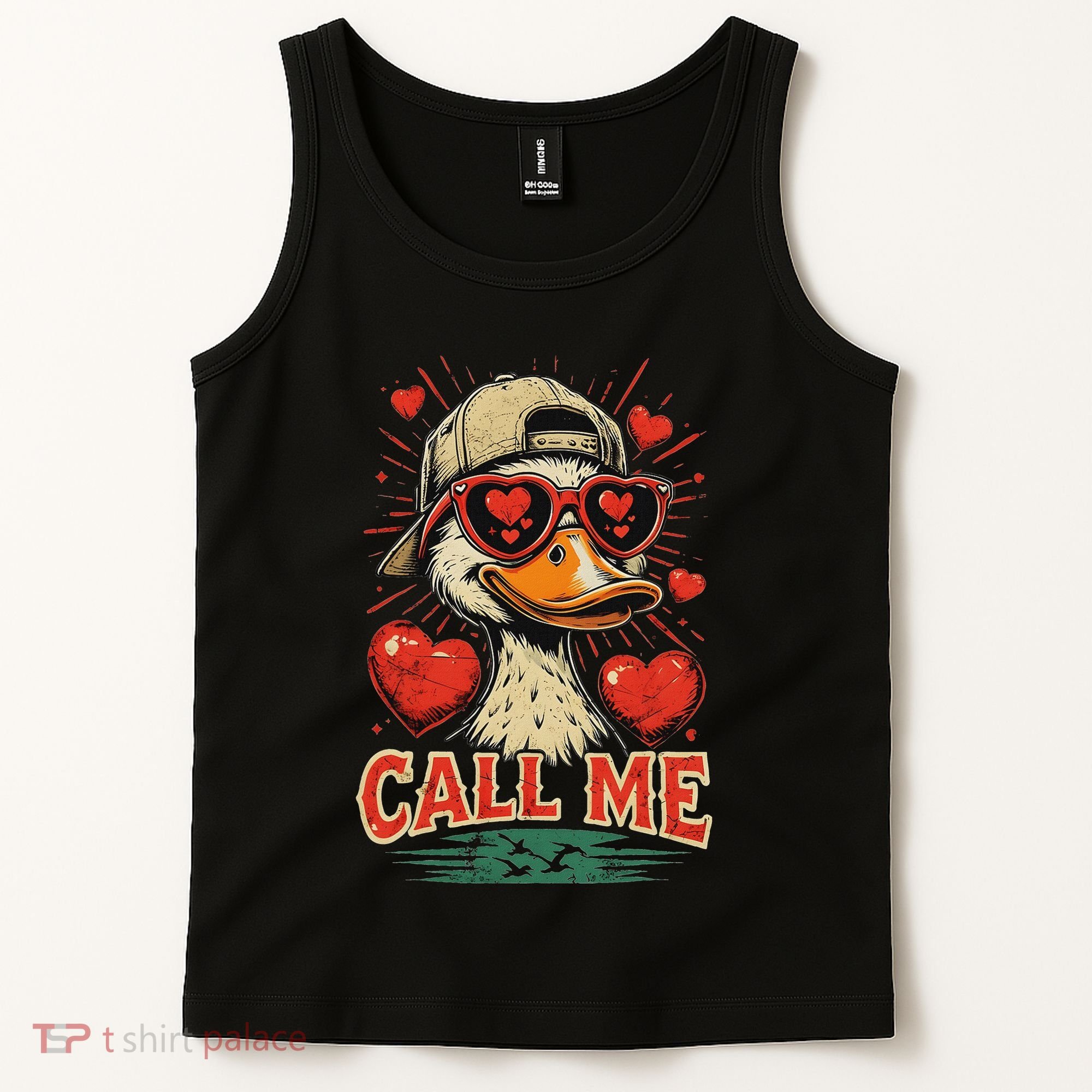 Call Me Duck Hunting ValentineS Day Mallard Duck Tank Top
